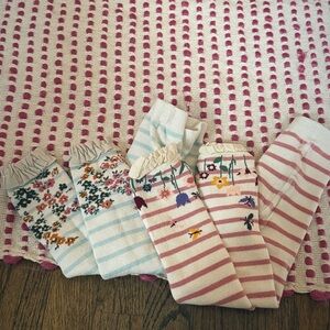 Floral and Striped Socks Set